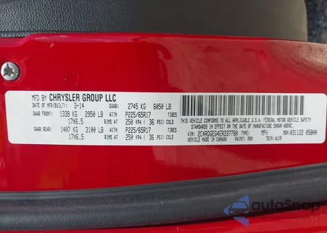 2014 Dodge Grand Caravan R/T z USA, uszkodzony, nr VIN 2C4RDGEG4ER337780